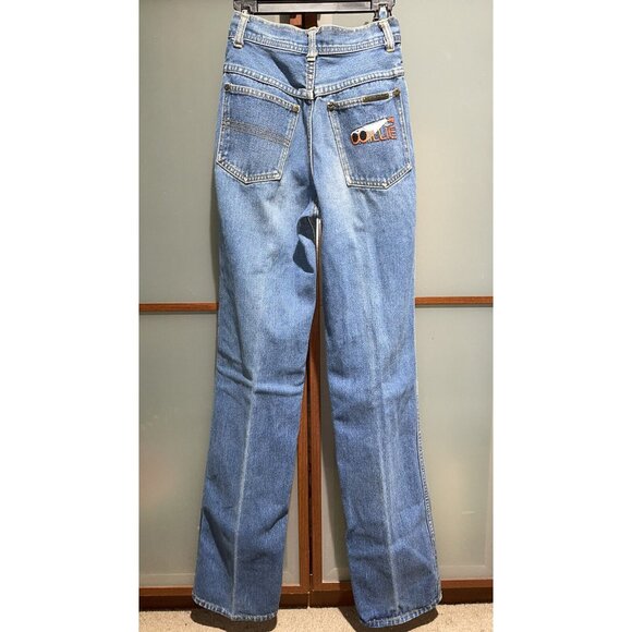 Willie Nelson Shotgun Vintage 70s Hippie Western Blue Jeans Womens Size 3 VTG